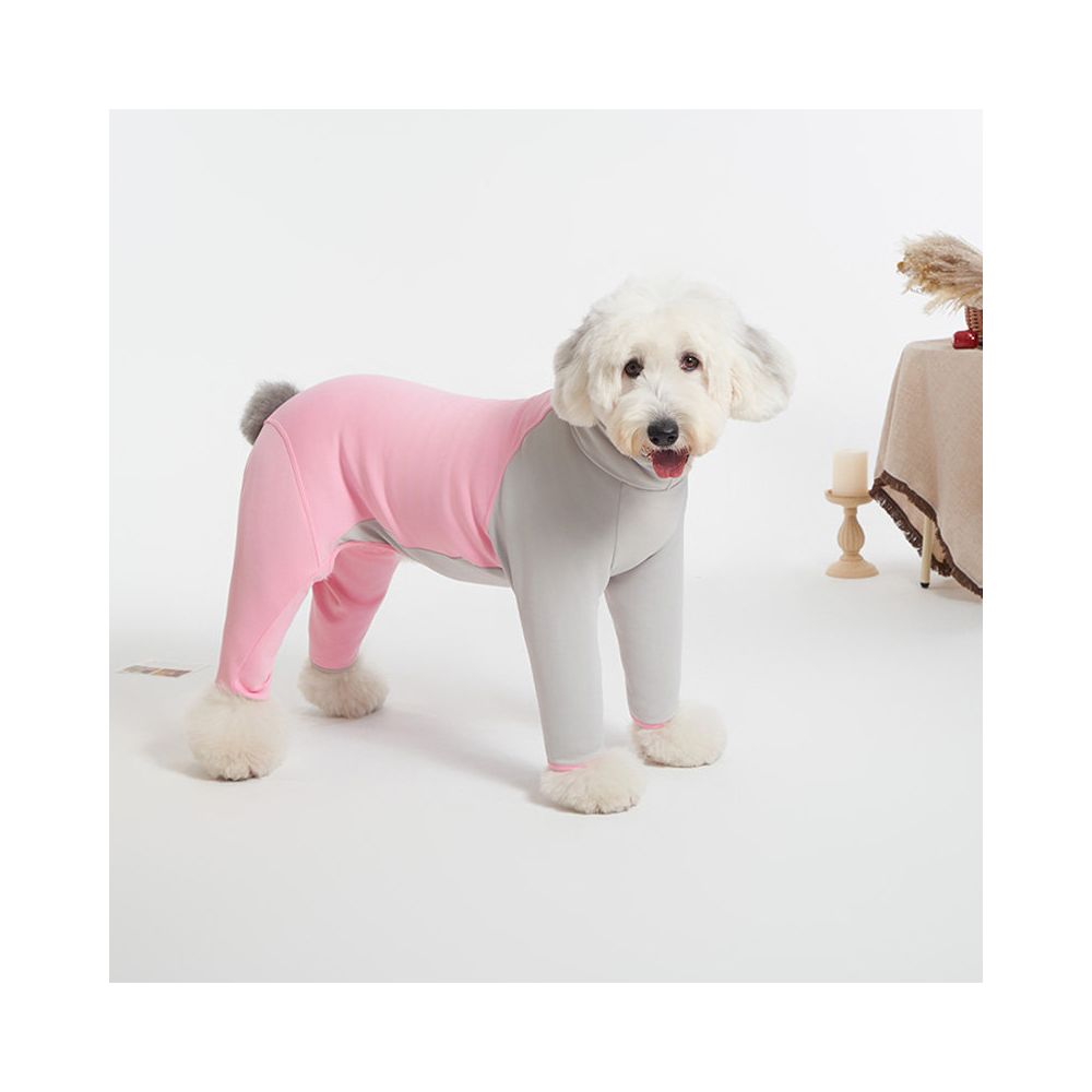 Sniff pet dog cat autumn and winter clothes color blocked fleece base shirt teddy bear big medium small dog clothes image 4
