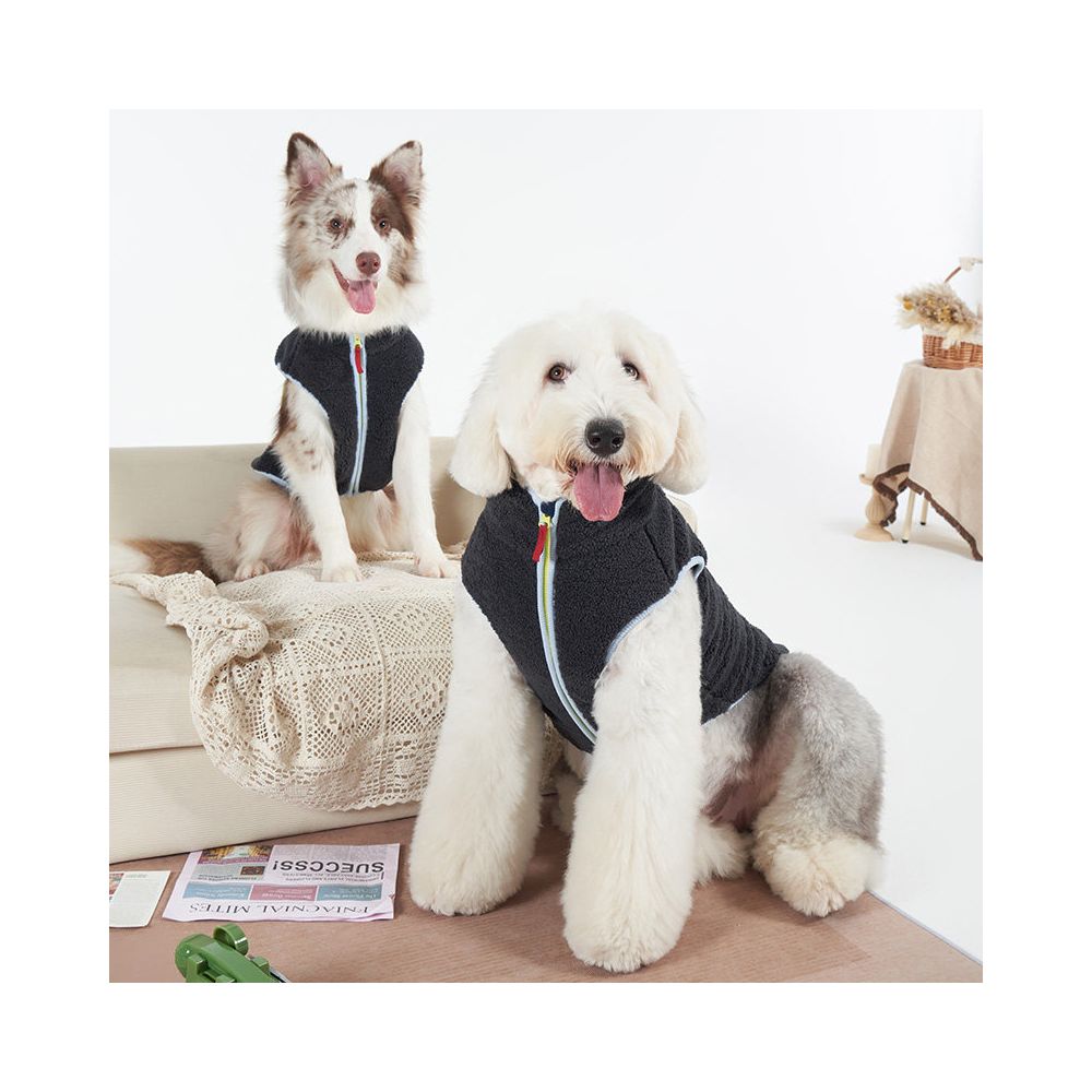 Sniff pet dog cat autumn and winter clothes double layer velvet warm vest teddy bear small and medium sized dog clothes image 2