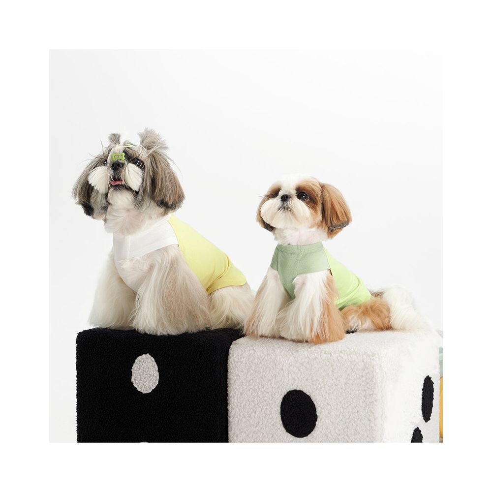 Sniff pet dog cat spring summer macaron ice silk sunscreen T shirt cool coat small dog can be paired with neck protection image 1